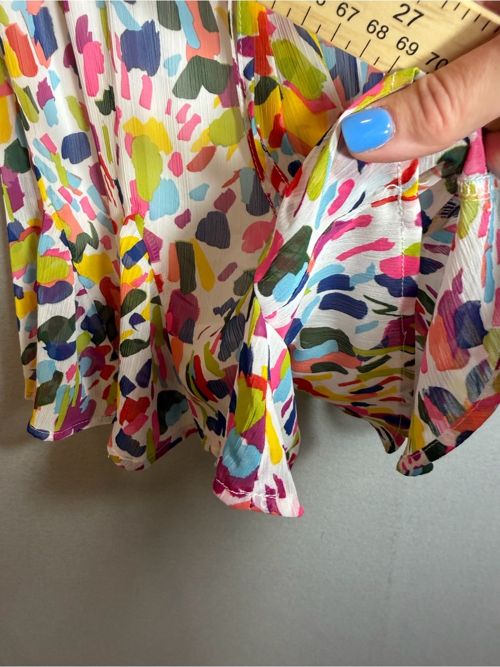 Colorful Rainbow Print Sleeveless Mini Dress Romper Small White Flowy - Picture 12 of 15